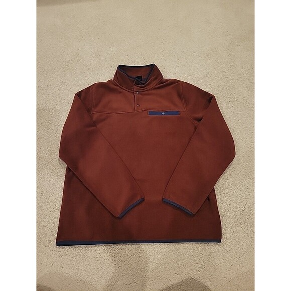 32 Degrees Heat Men’s ¼ Quarter Snap Fleece Pullover, Size Medium, Rust Brown - Picture 1 of 7